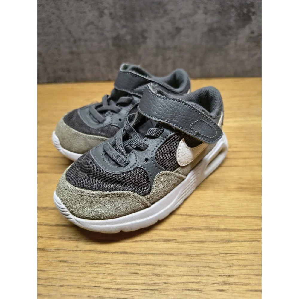Nike Air Max SC Baby Sneaker Gray White Green Hook & Loop Size 8C CZ5361-001